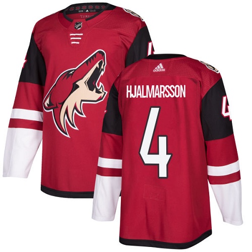 Adidas Coyotes #4 Niklas Hjalmarsson Maroon Home Authentic Stitched NHL Jersey - Click Image to Close